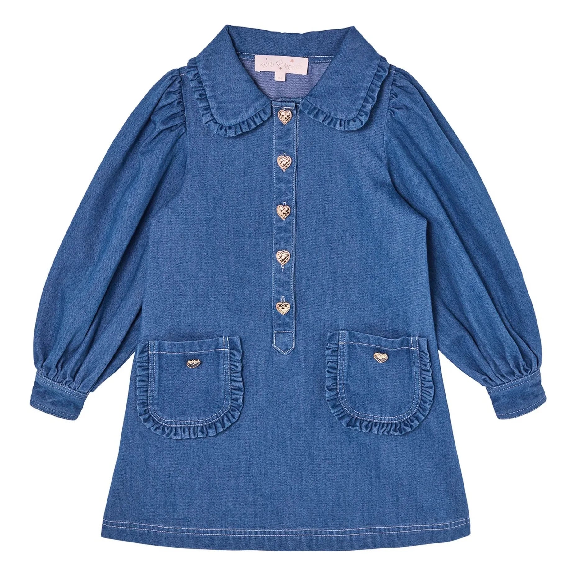 Tutu du Monde - Heartstring Denim Elbise | Mavi
