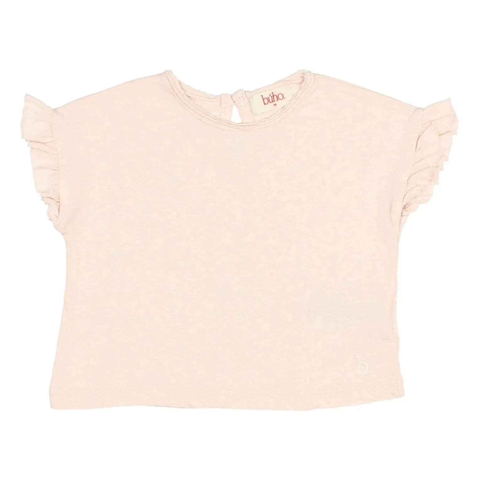 Búho - Baby Linen Ruffled T-Shirt | Light Pink