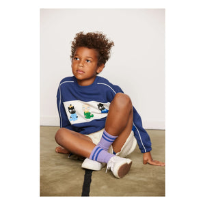 Mini Rodini - Organic Cotton Sweat Animals | Dark Blue