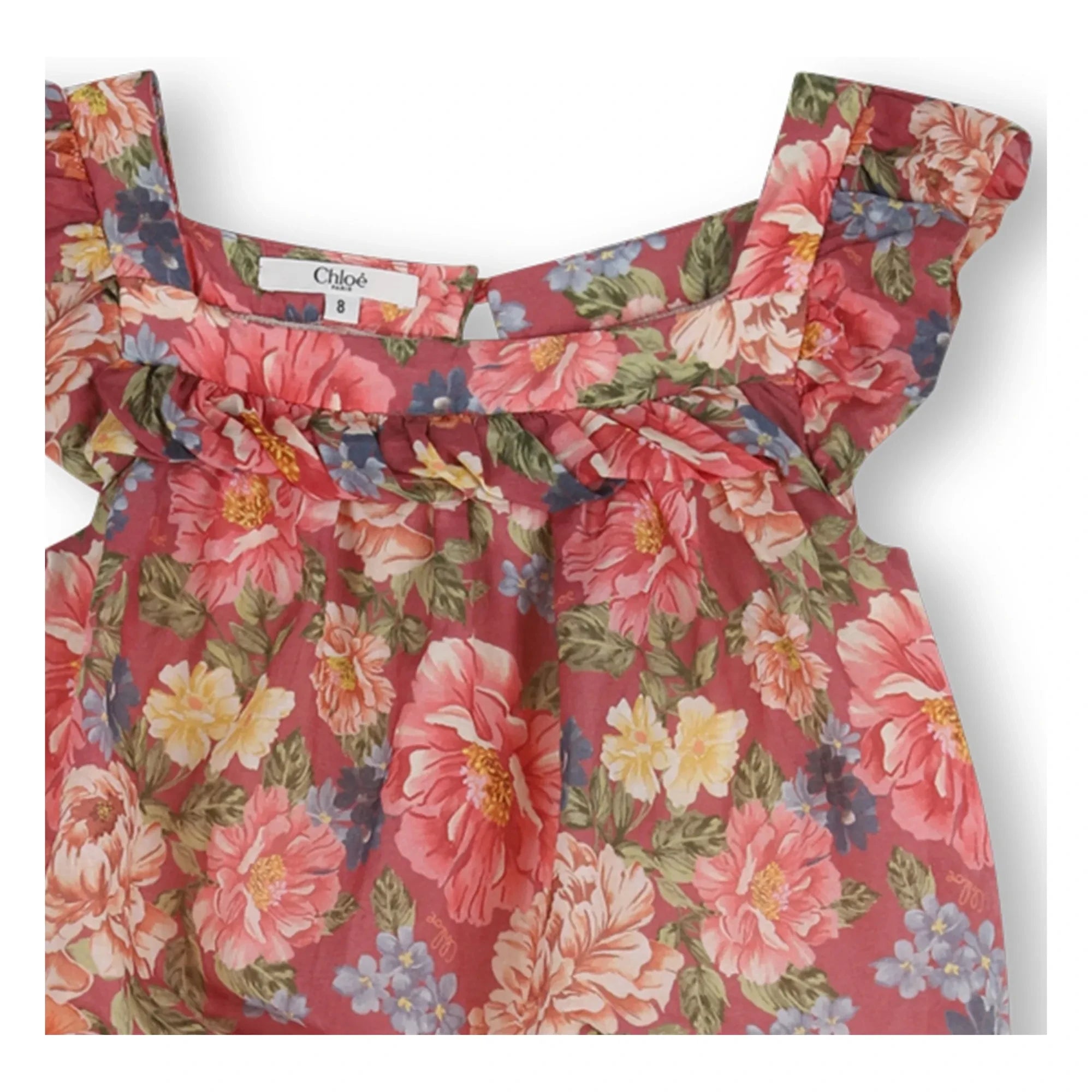Chloé - Organic Cotton Floral Dungarees | Dusty Pink