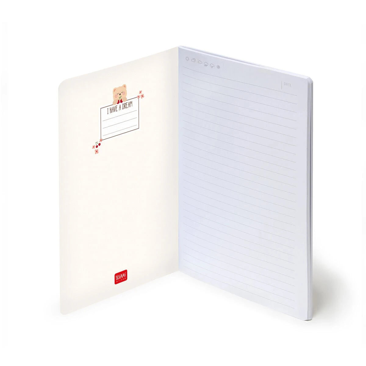 Legami - A5 Çizgili Resimli Sert Kapaklı Defter - Oyuncak Ayı