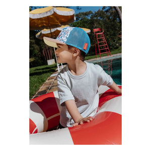 Hello Hossy - Curved Visor Hat Trucker Baseball Game Recycled Fibers | Light Blue