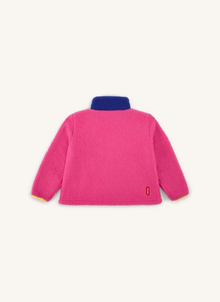 Hello Hossy - Zippered Fleece Jacket | Fuchsia