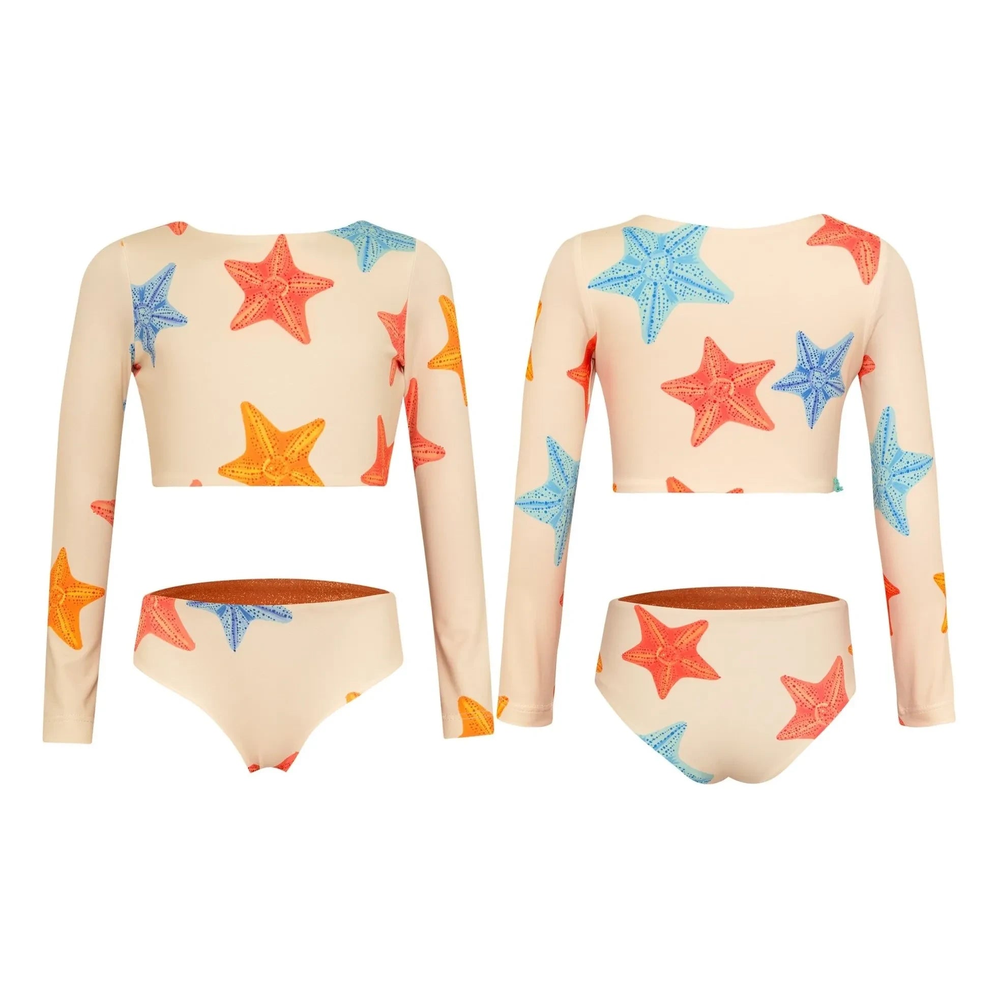 Pepita & Me - Sun Etoiles Long Sleeve Swimsuit | Ecru
