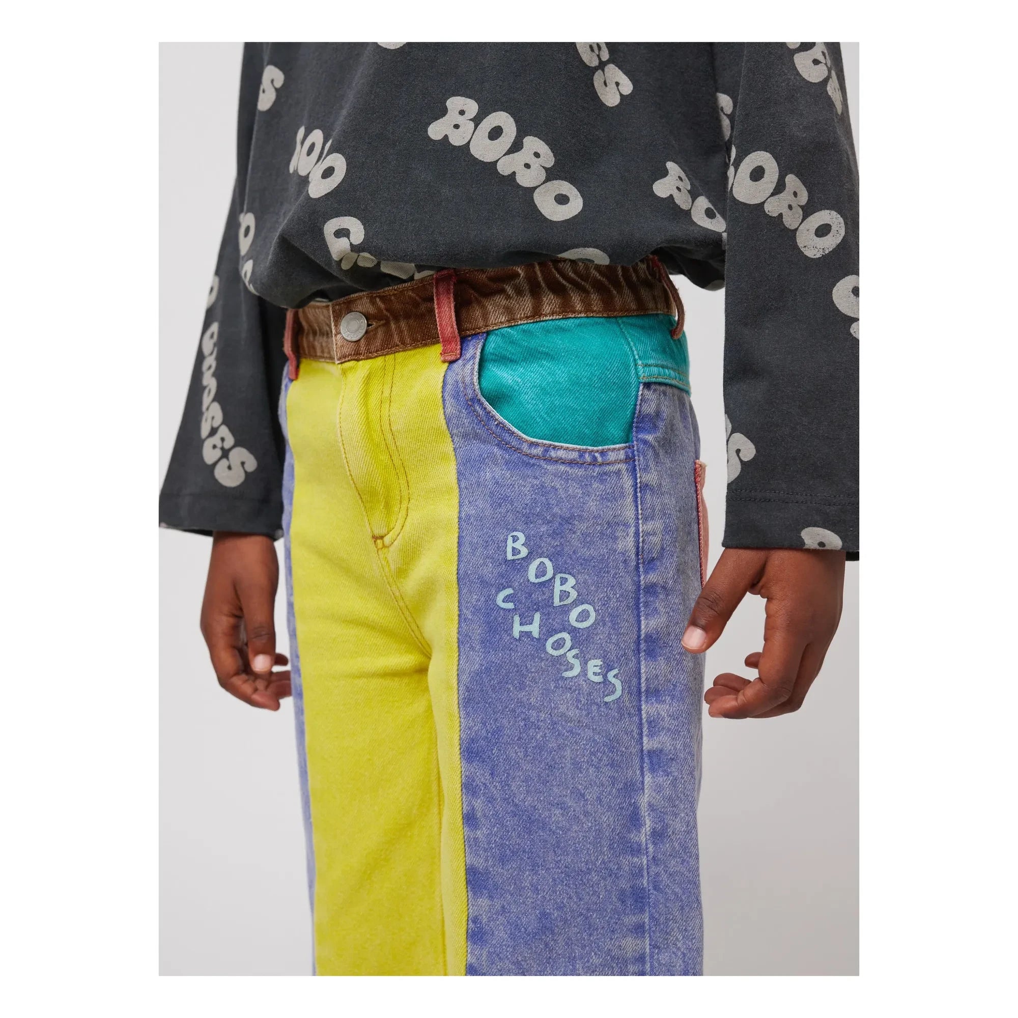 Bobo Choses - Color Block Organic Cotton Jeans | Yellow