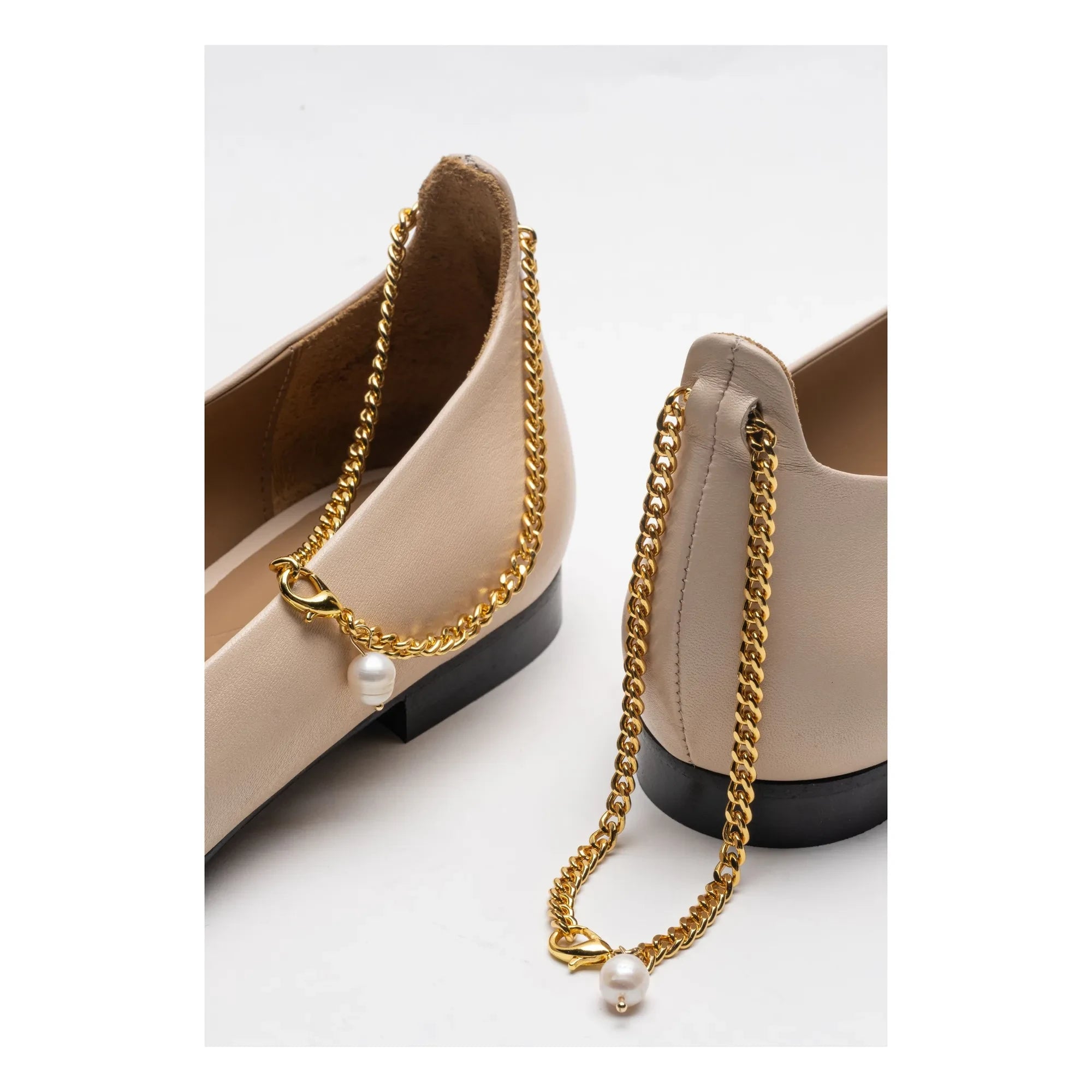Lachoix - Nude Leather Ballerinas
