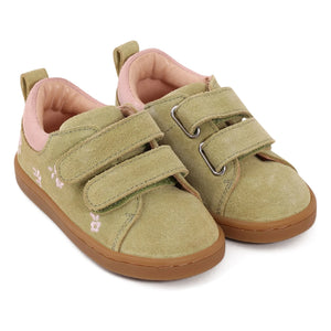 Lazare - Mahaut Floral Suede Sneakers | Almond Green