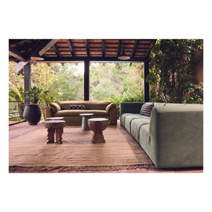 HKliving - 4-Person Linen Sofa Nomad | Mustard