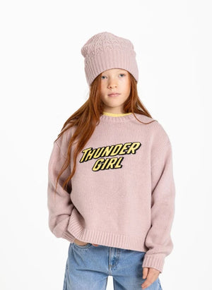 Hundred Pieces - Lacy Thunder Girl Merino Wool Sweater | Light Pink
