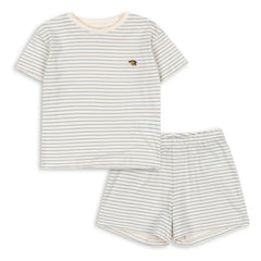 Konges Sløjd - Famo Striped Organic Cotton T-Shirt and Shorts Set | Blue