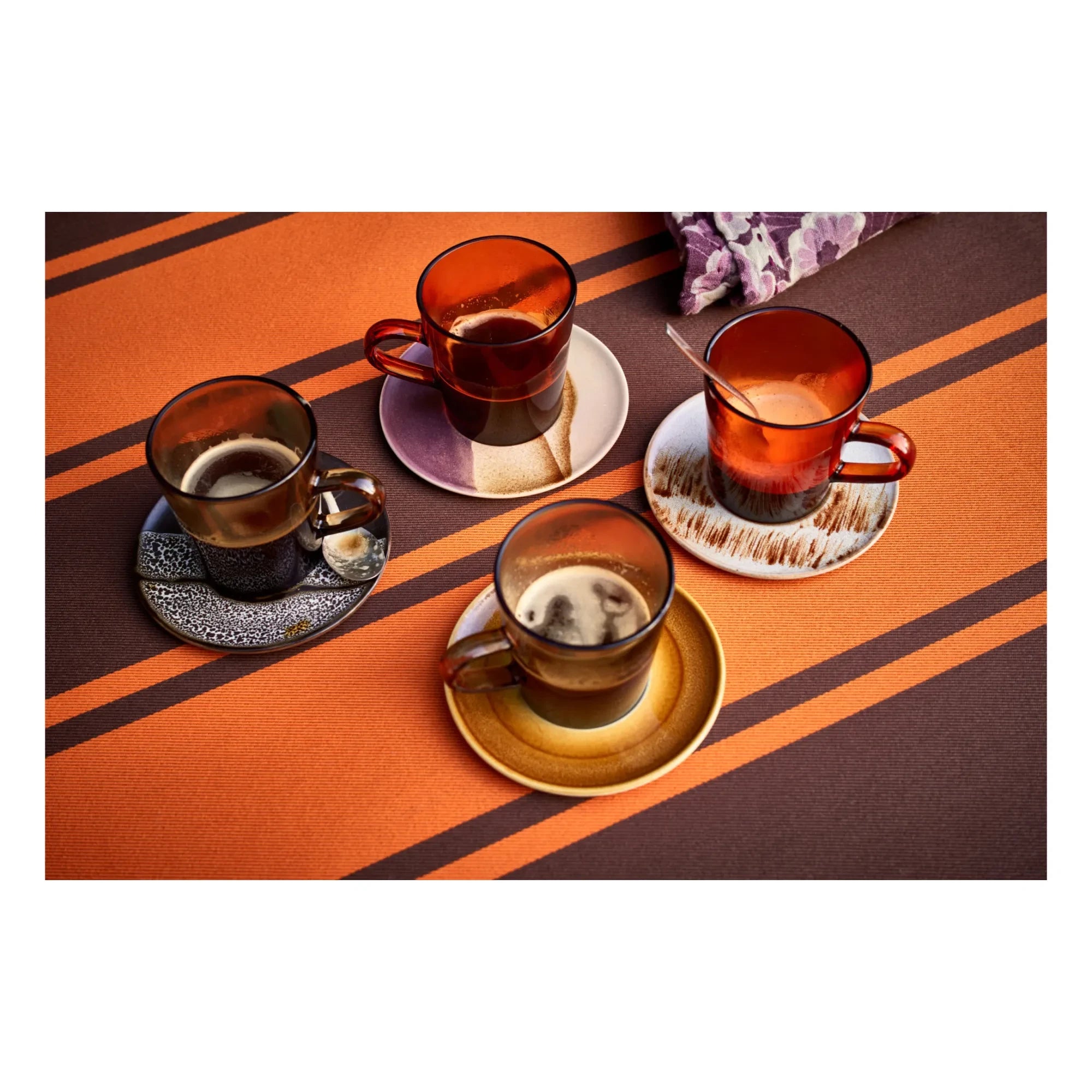 HKliving - 70's Plates - 4-Piece Set