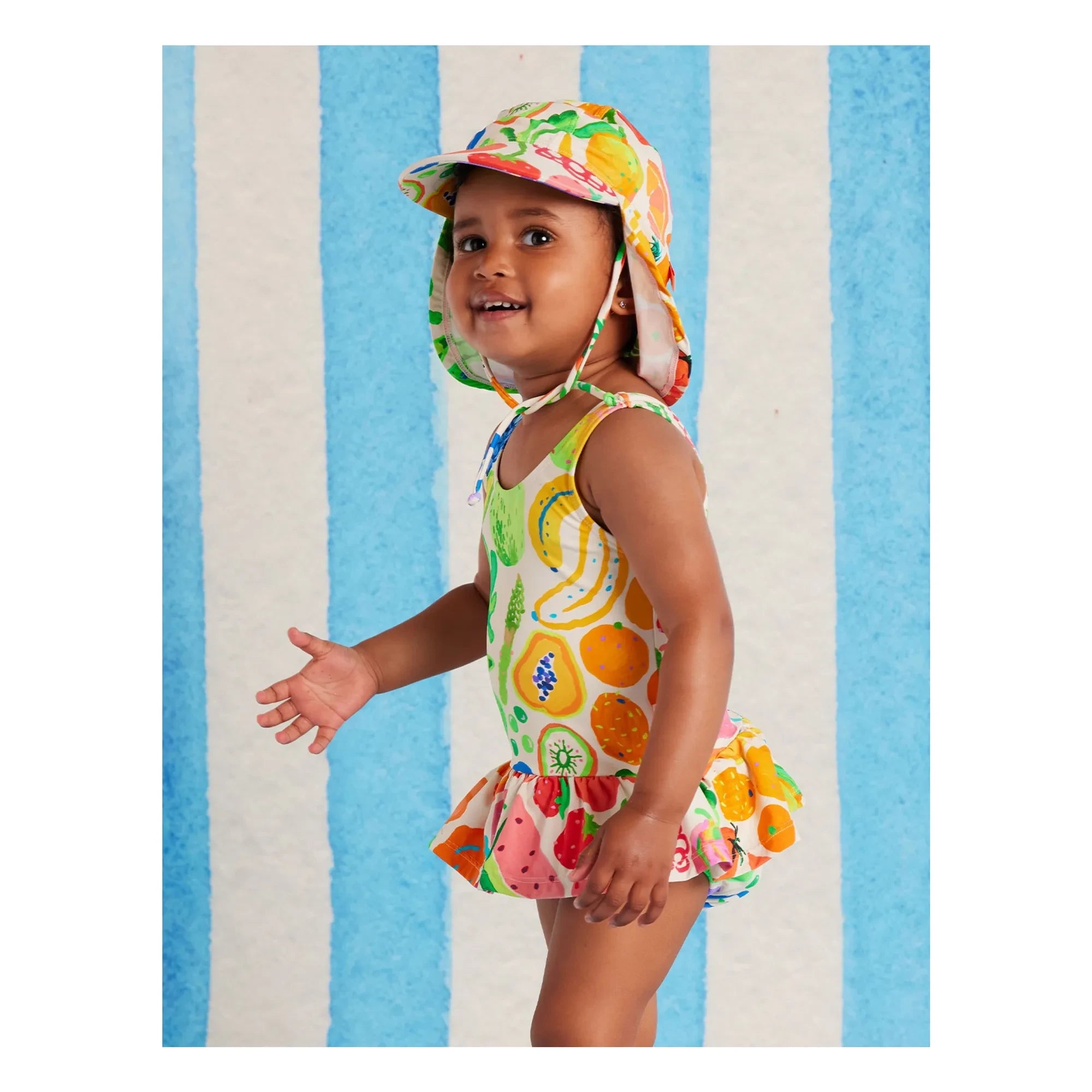 Halcyon Nights - Fruits Ruffles Swimsuit Made from Recycled Fiber | Off-White