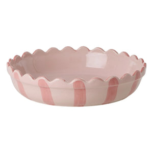 Rice - Striped Stone Ceramic Tart Mold | Pink