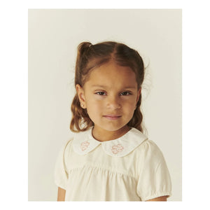 Copenhagen Colors - Ruffled Blouse Claudine Collar Organic Cotton | Cream