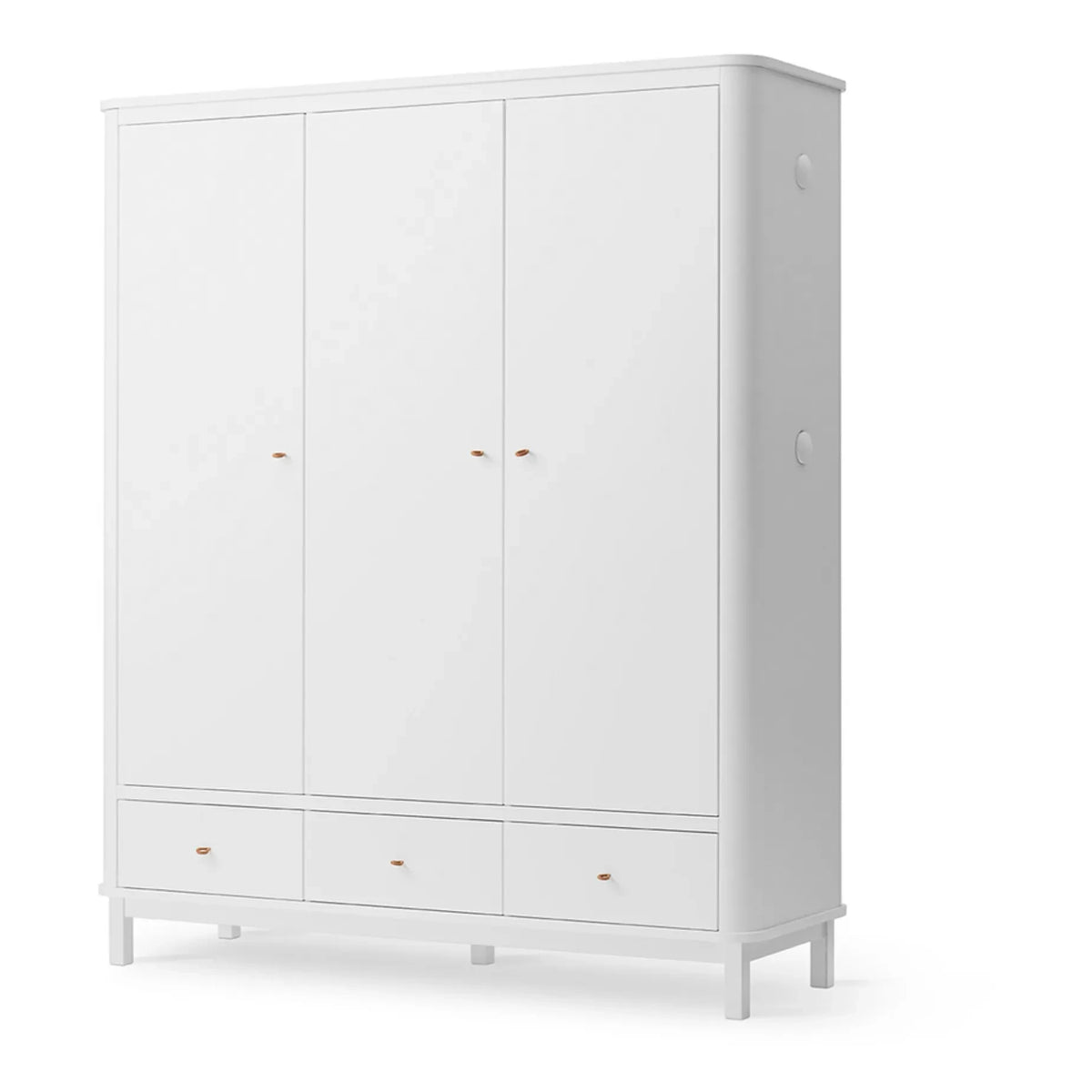 Oliver Furniture - 3-Door Birch Wardrobe 204 x 168 cm | White