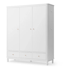 Oliver Furniture - 3-Door Birch Wardrobe 204 x 168 cm | White
