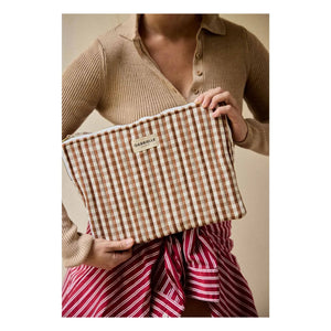 Gabrielle Paris - Gingham computer case Moka | Mocha