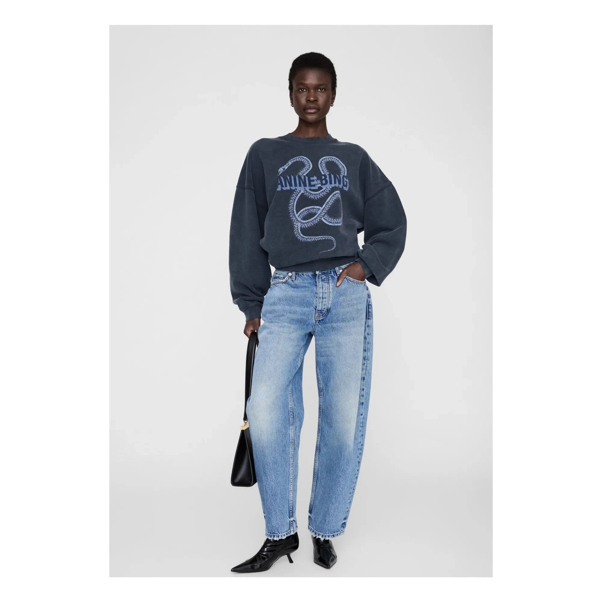 Anine Bing - Harvey Snake Sweatshirt | Black