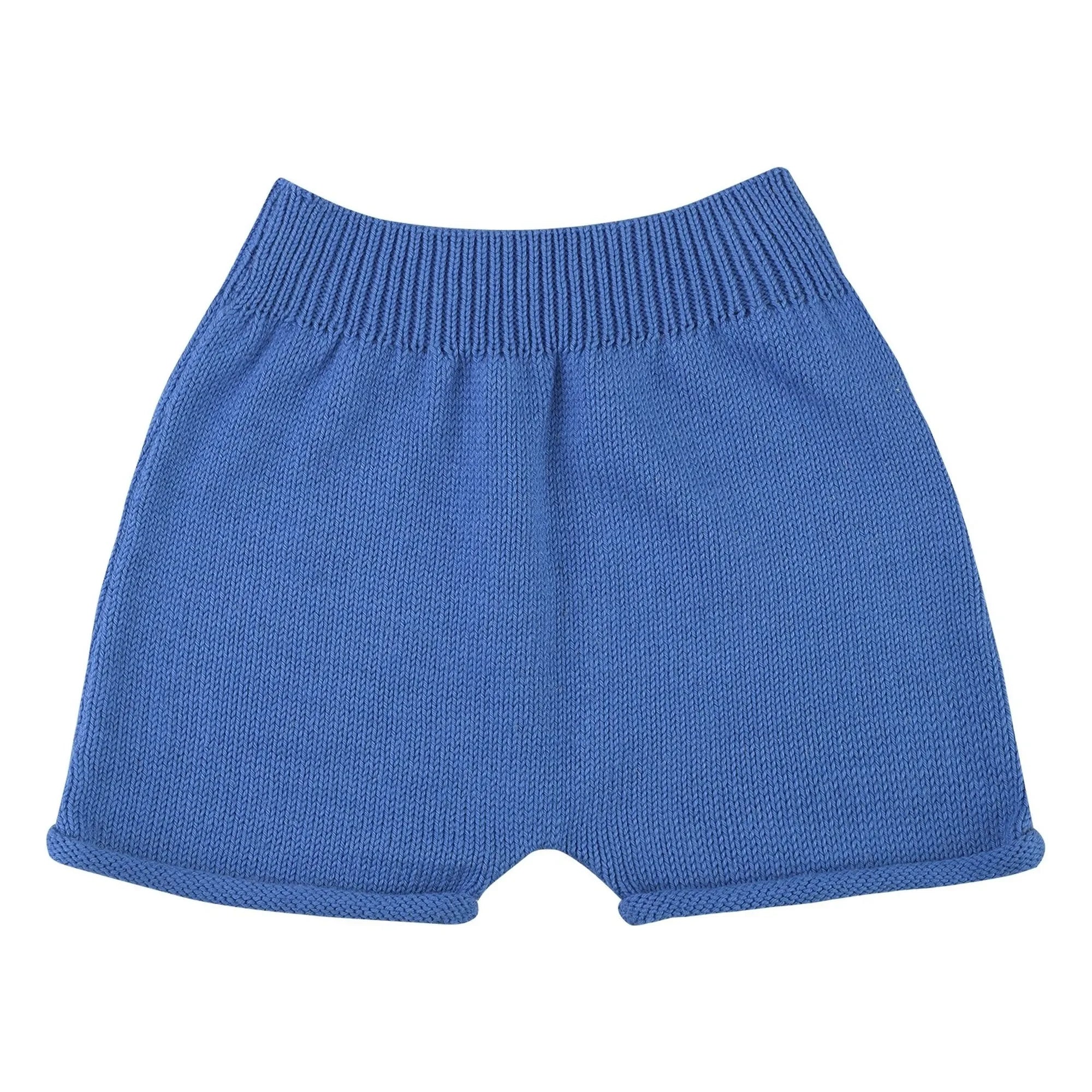 THE LiTTLE POETS - Jobim Organic Cotton Knit Shorts | Royal Blue