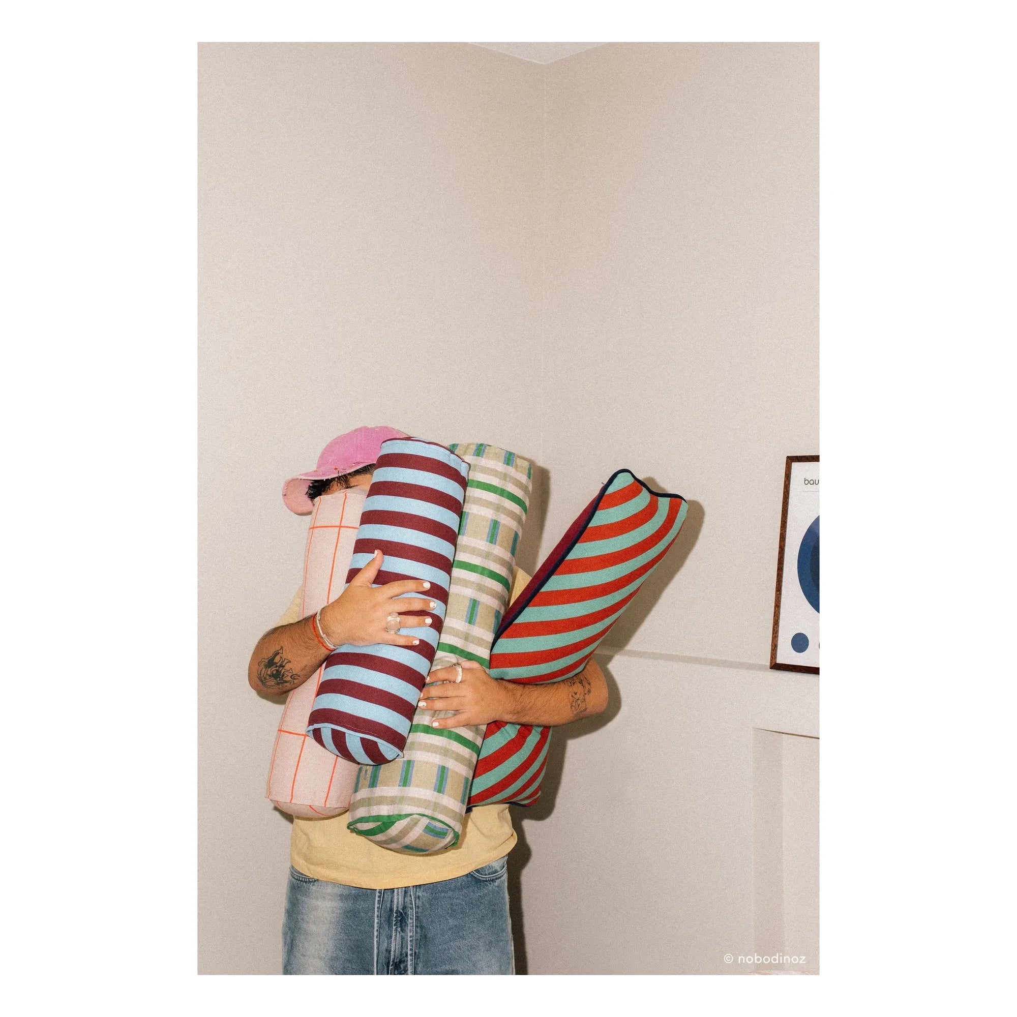 Nobodinoz - Vibes bolster cushion | Blue