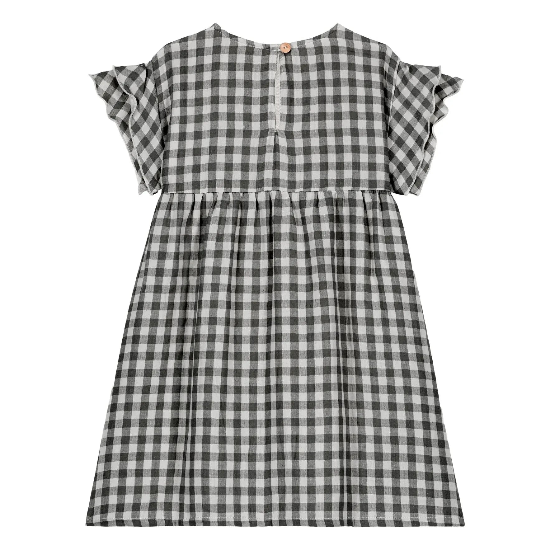 Studio Bohème - Cousine Vichy Organic Cotton Gauze Dress | Black