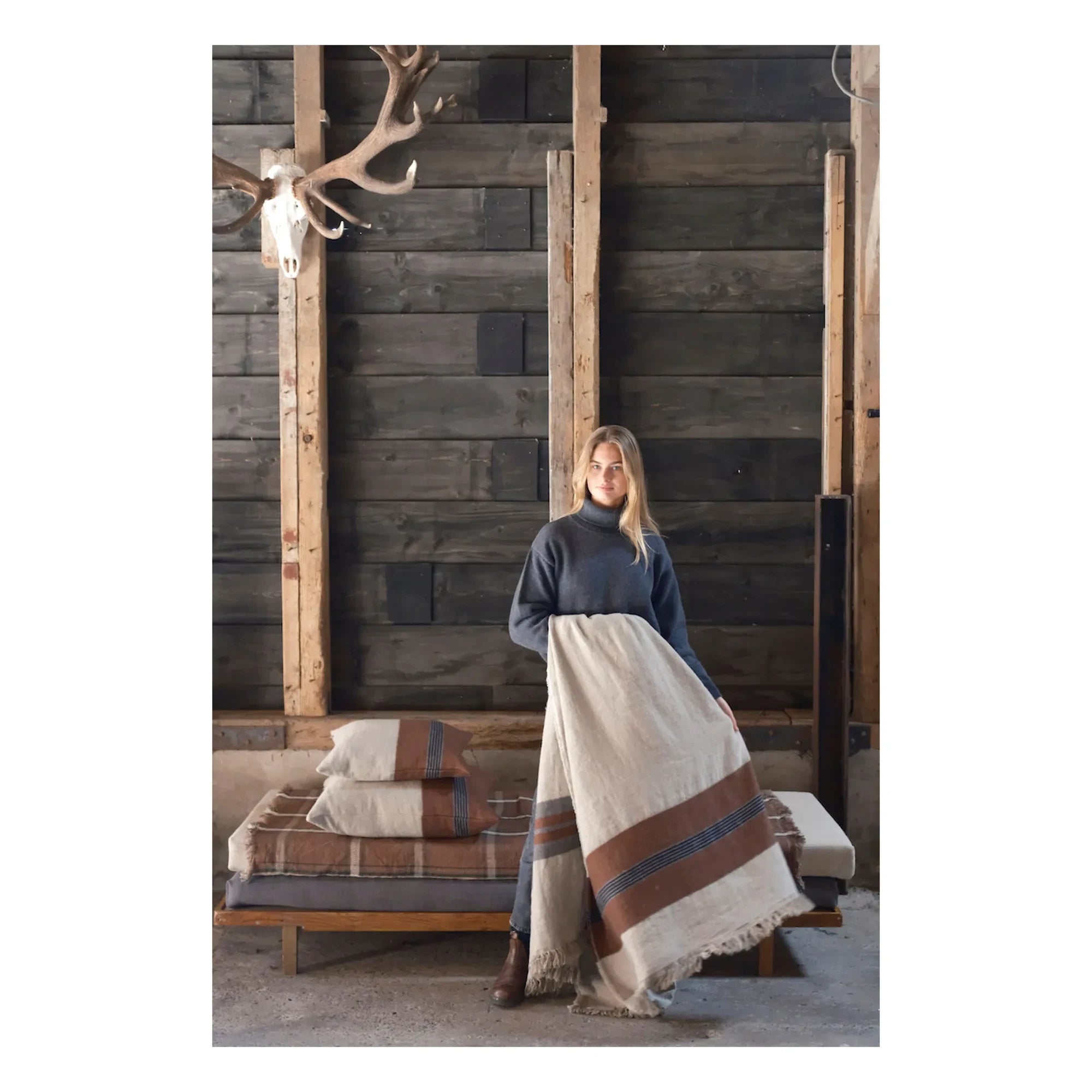 Libeco - Sienna Linen Throw | Brown