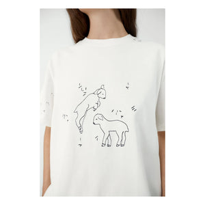 Cordera - Organic Cotton Embroidered T-Shirt | White
