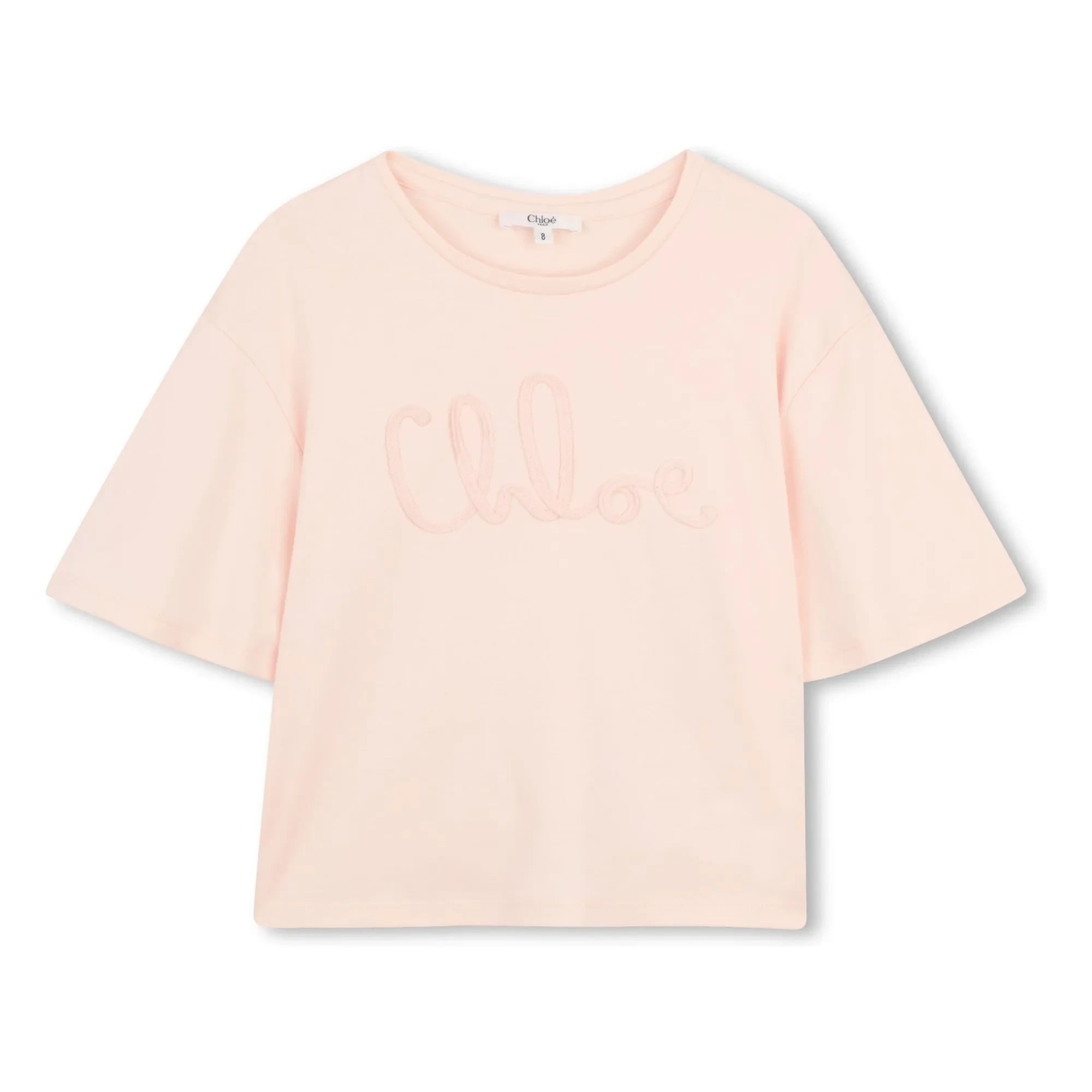 Chloé - Logo T-Shirt Made of Organic Cotton | Peach