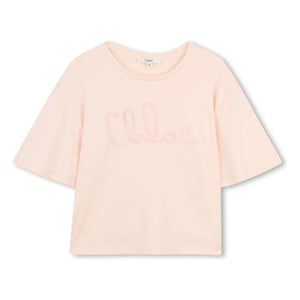 Chloé - Logo T-Shirt Made of Organic Cotton | Peach