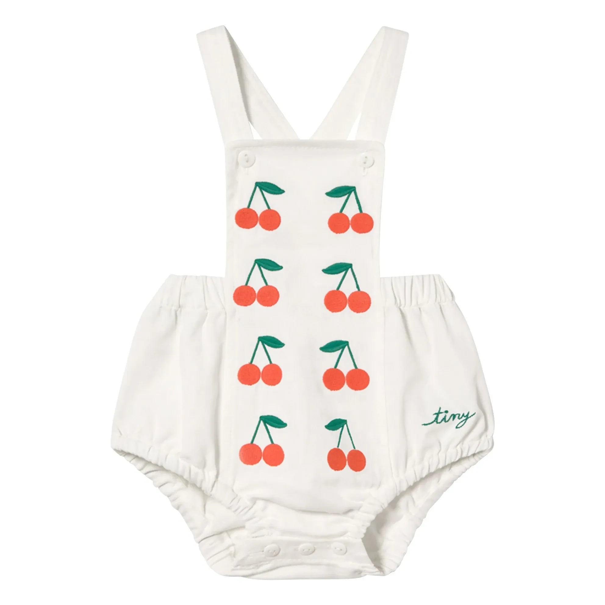 Tinycottons - Cherry Twill Jumpsuit | White