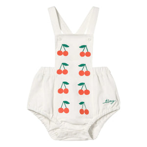 Tinycottons - Cherry Twill Jumpsuit | White