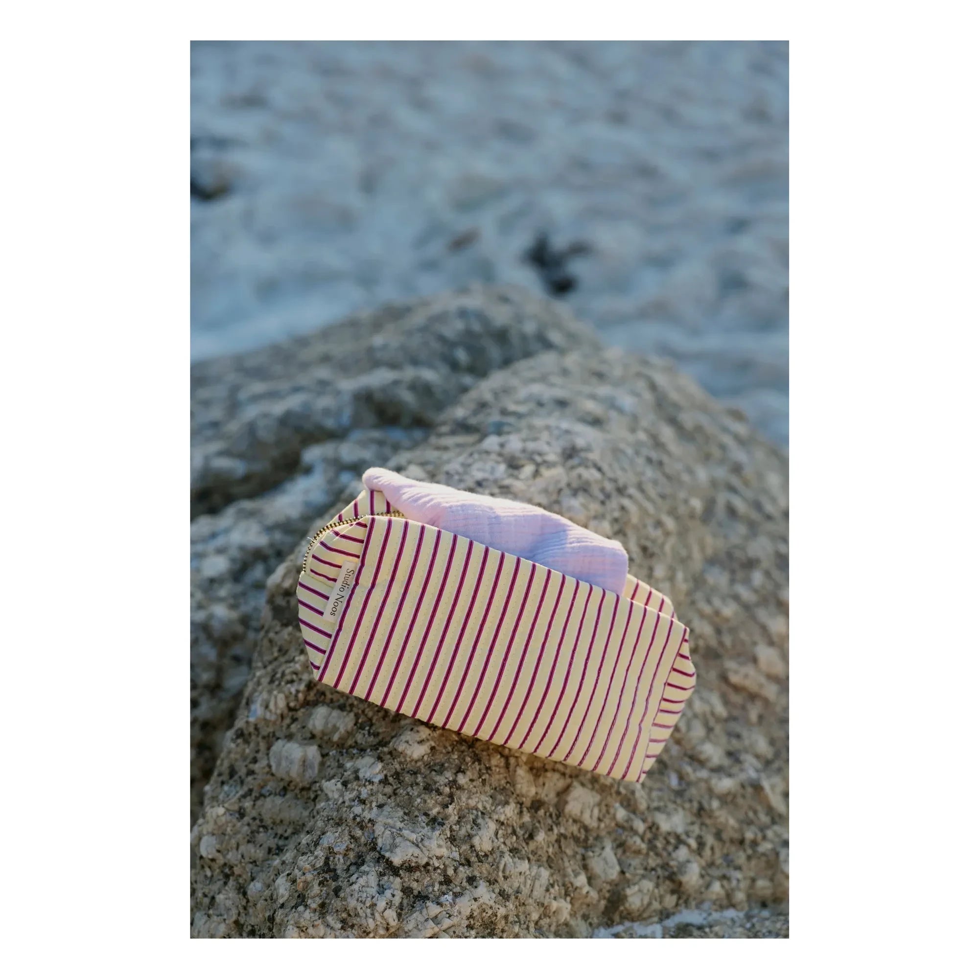 Studio Noos - Striped Cosmetic Bag | Pale Yellow