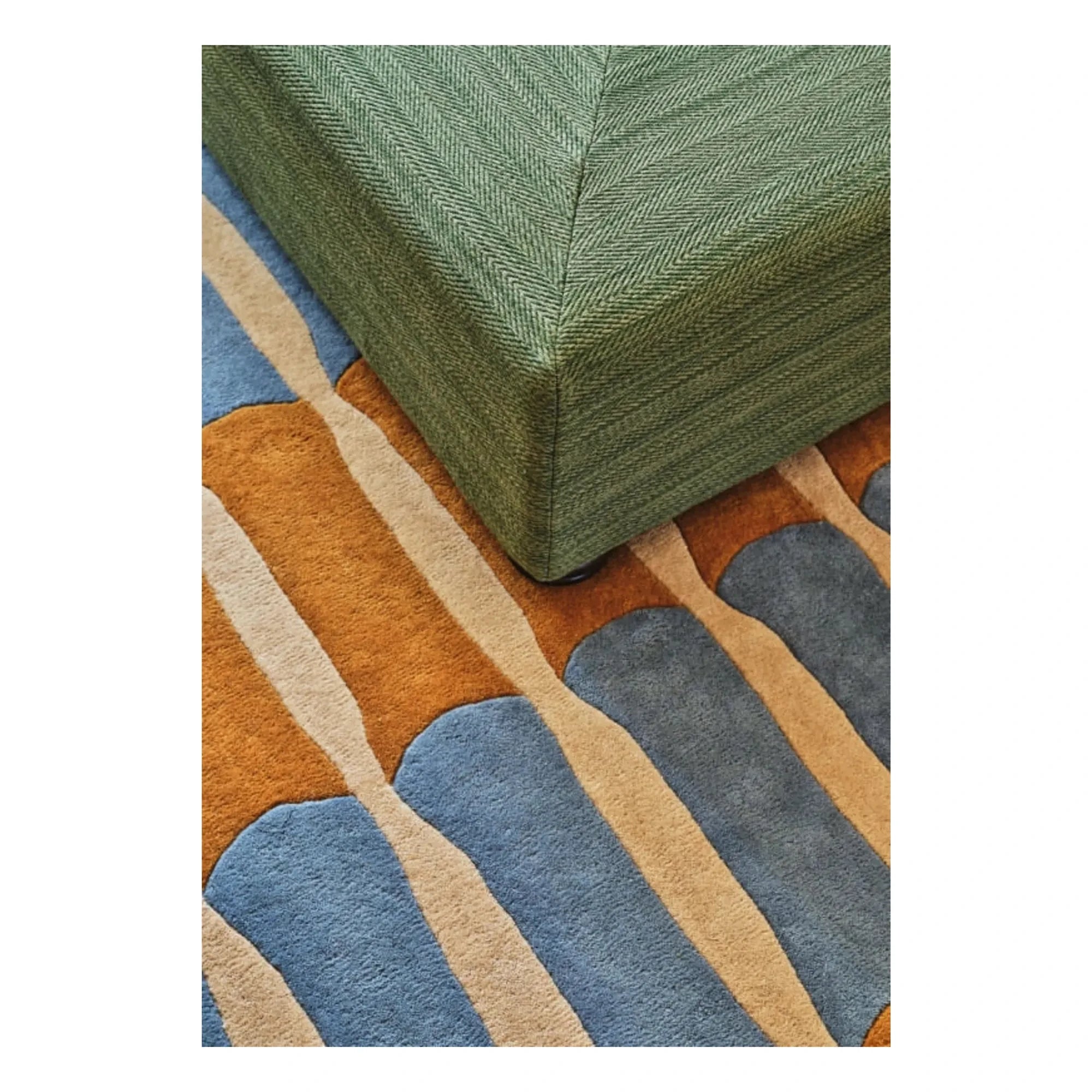 Layered - Bamboo Forest Wool Rug, Alice Crawley | Blue