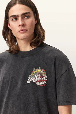 AllSaints Erkek Pamuklu Oversize Tişört ROQUE