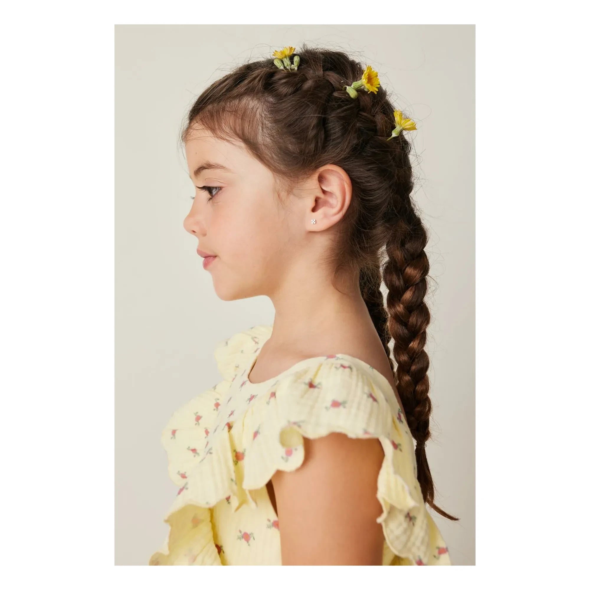 Tocoto Vintage - Fleurs Volants elbise | Sarı