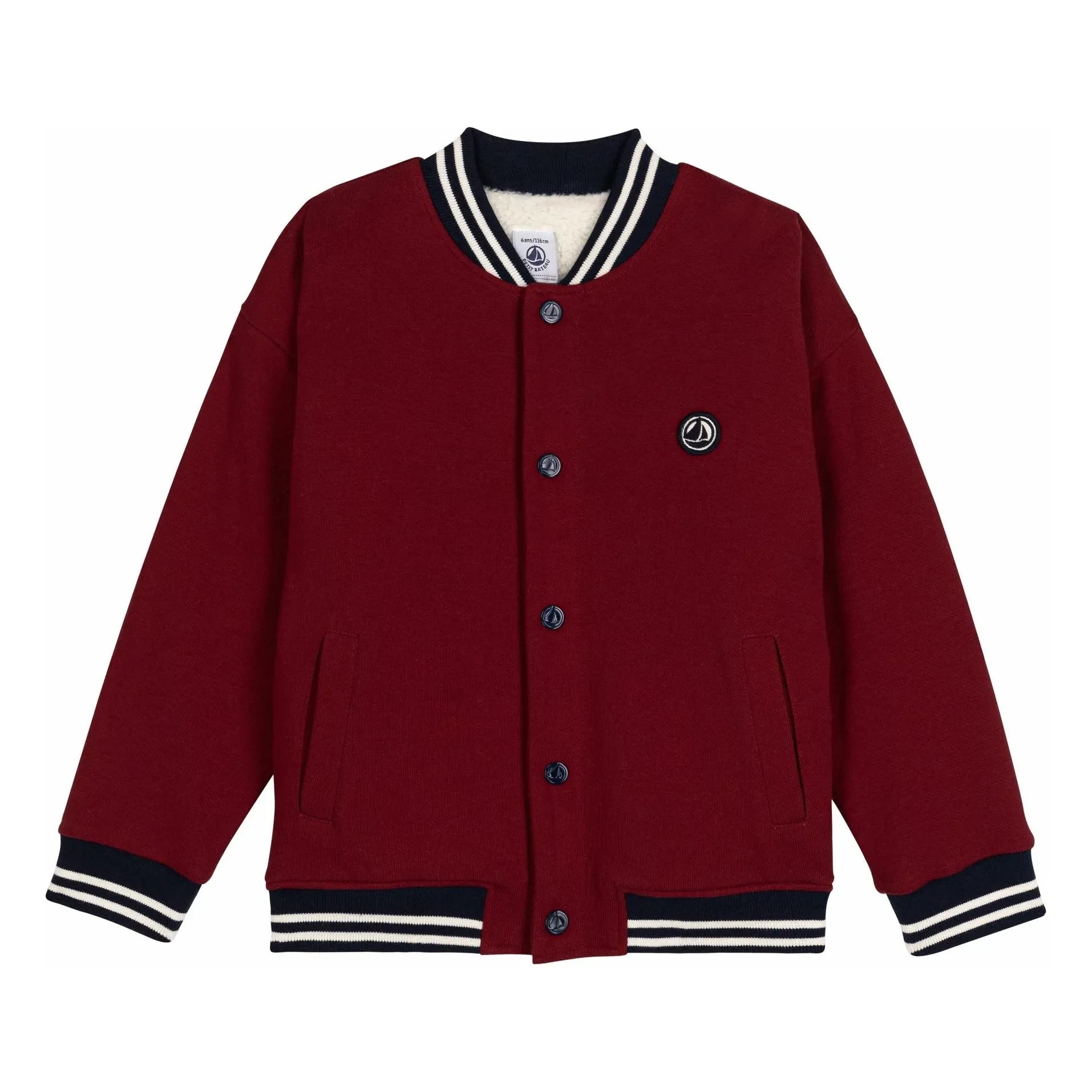 Petit Bateau - Teddy Warm Coat | Burgundy