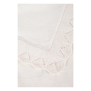 Tartine et Chocolat - Merino Wool Throw | White/Ecru