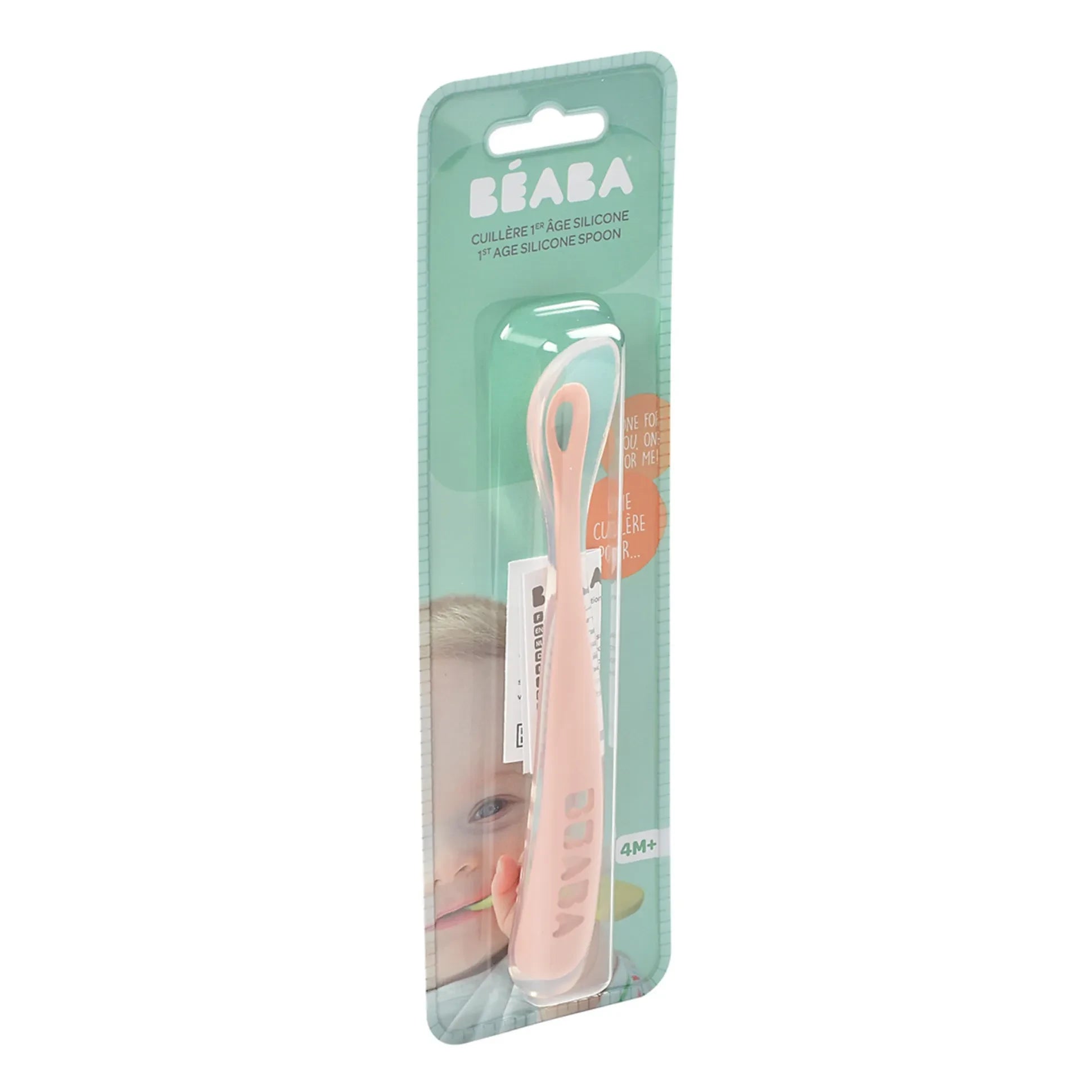 Béaba - Soft Silicone Baby Spoon | Pale Pink