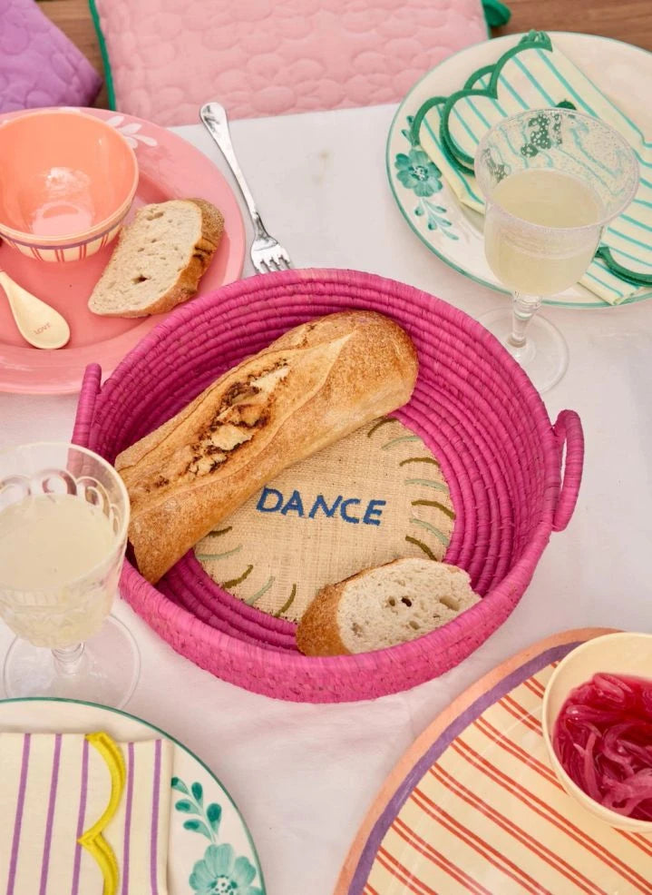 Rice - "Dance" Rafia Storage Basket | Pink