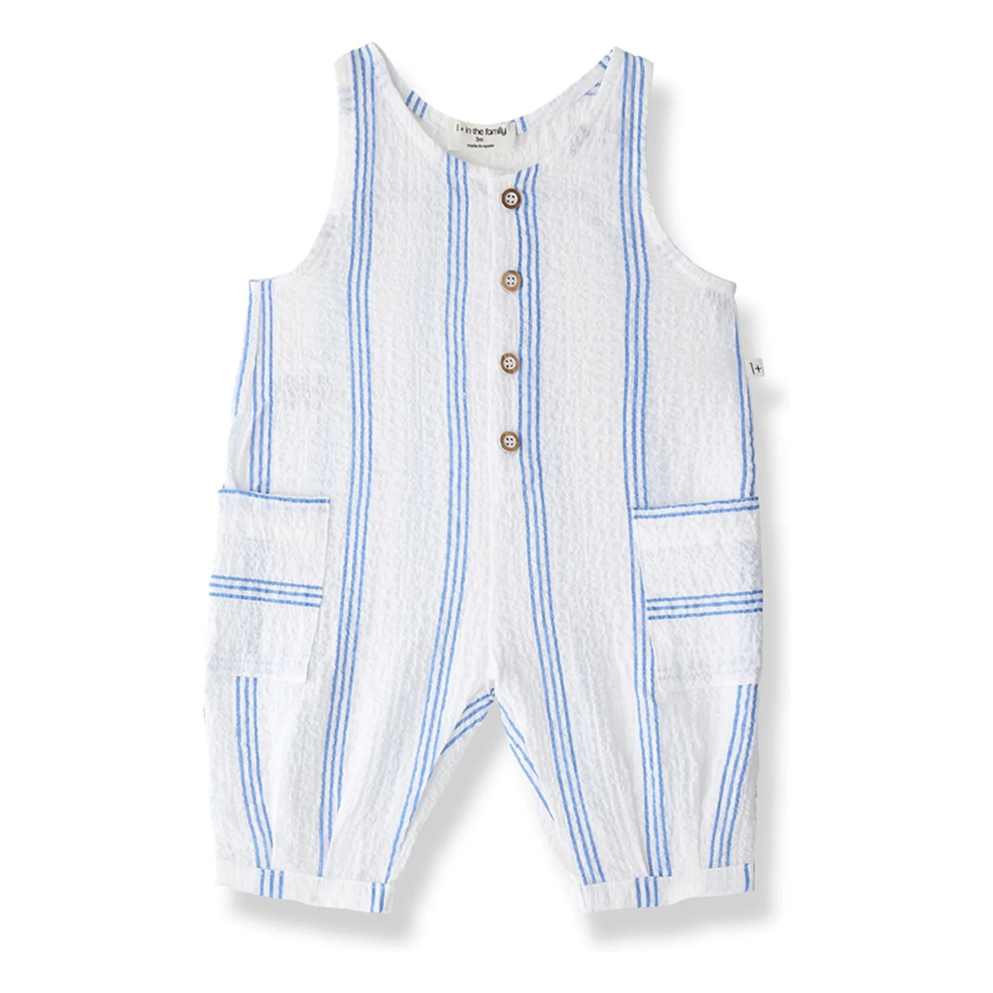 1+ in the family - Montjoi striped romper | Light blue