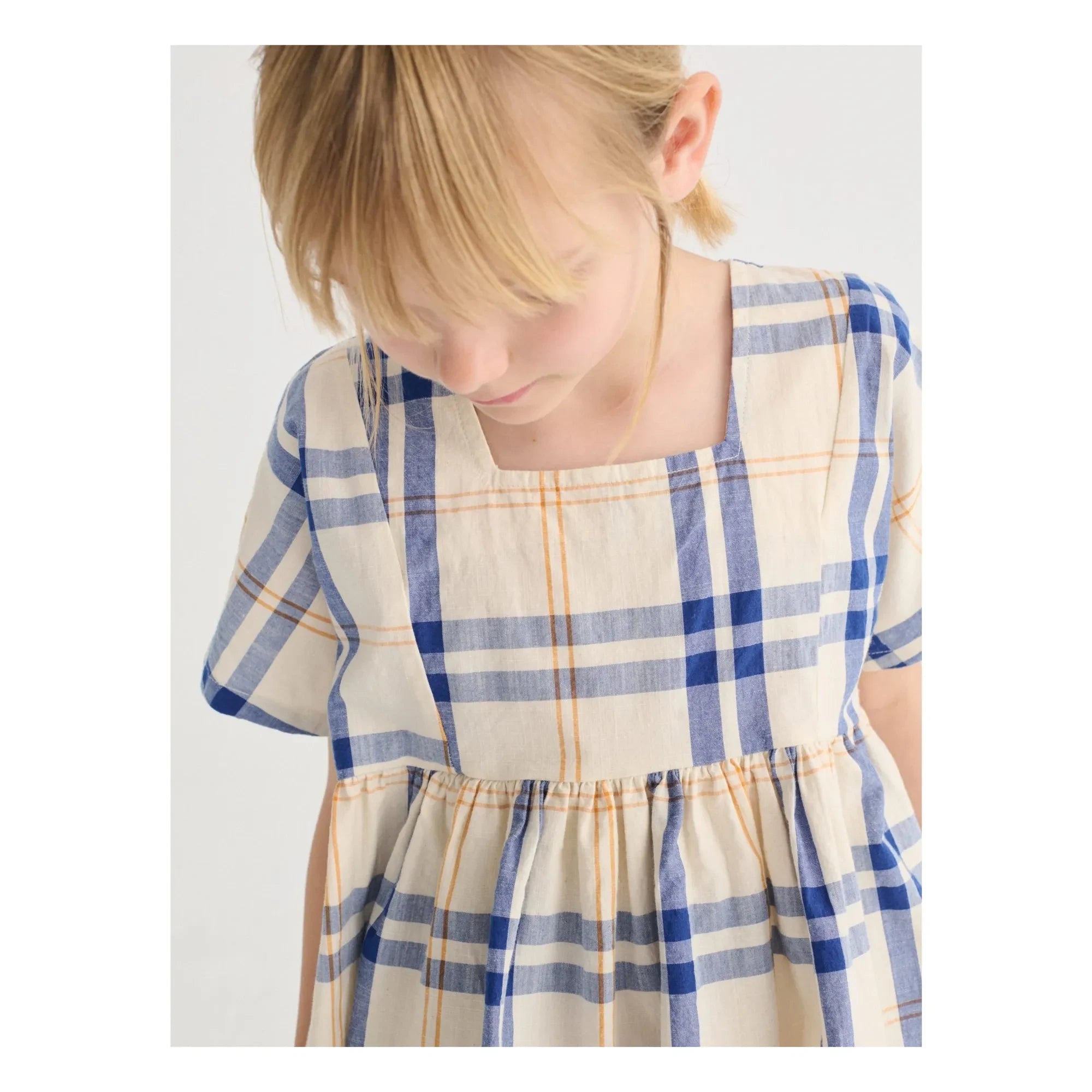 Bobo Choses - Tartan organic cotton dress | Off-white