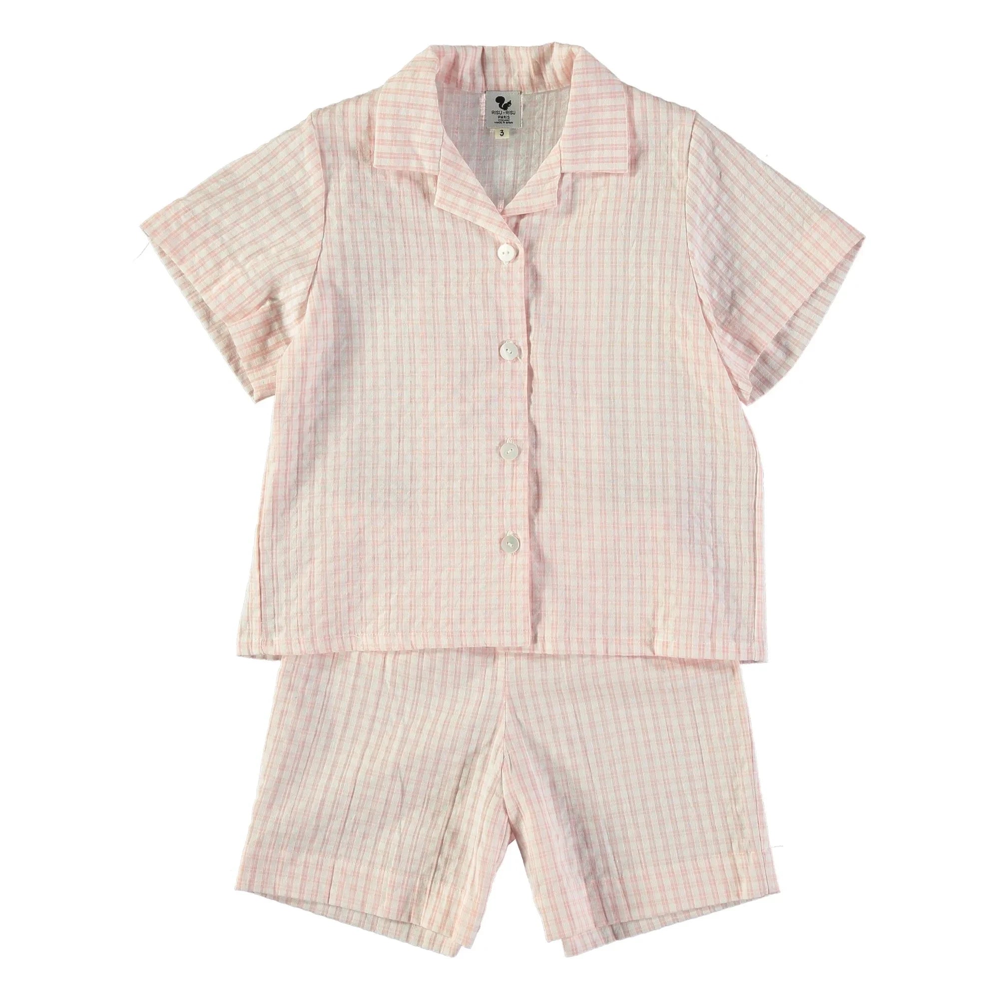 Risu Risu - Organic Cotton Check Pajama Set | Off-White