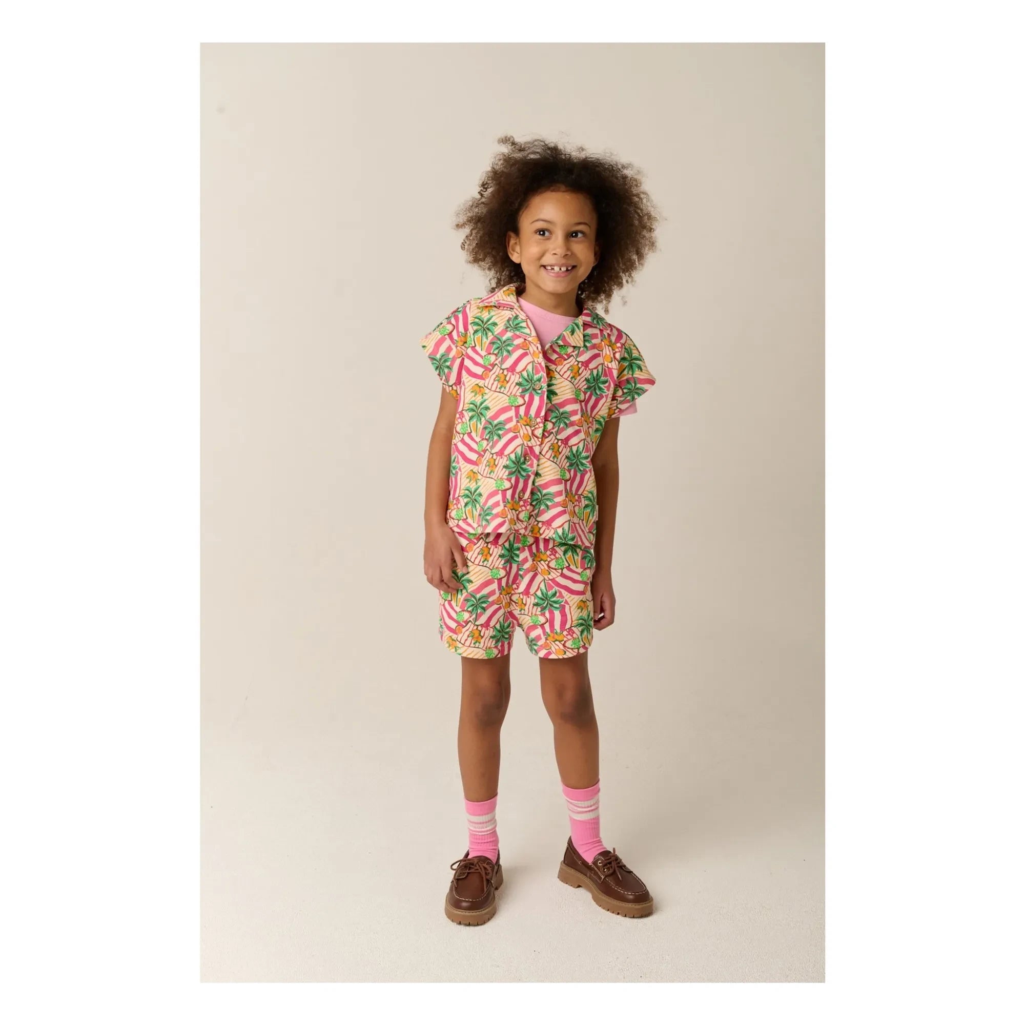 Tumble N'Dry - Vitoria Palm Organic Cotton Shirt | Pink