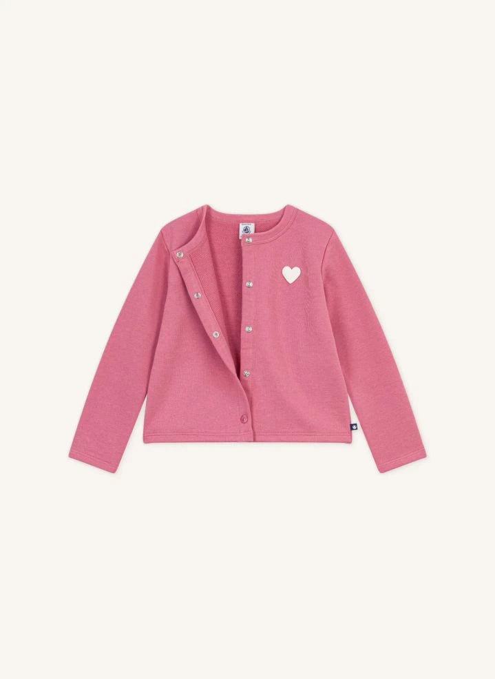 Petit Bateau - Organik pamuklu hırka | Toz Pembe