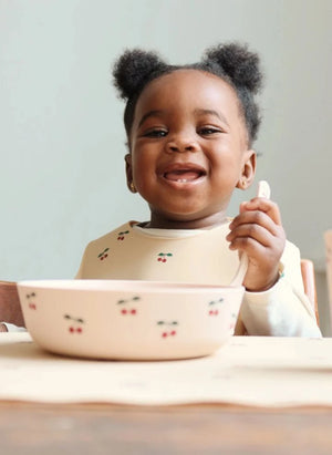 Konges Sløjd - Cherry Colored Silicone Bibs - Set of 2