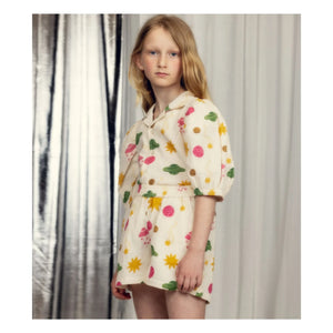 Mini Rodini - Espace Blues Organic Cotton Gazlı Beige | Ecru
