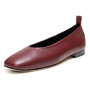 Odare - Ibiza Nappa Leather Ballet Shoes | Burgundy