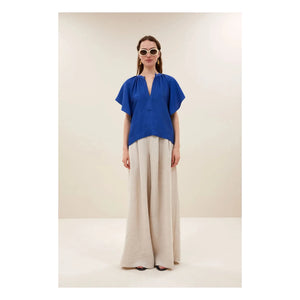 By Bar - Vina Shiny blouse | Royal blue