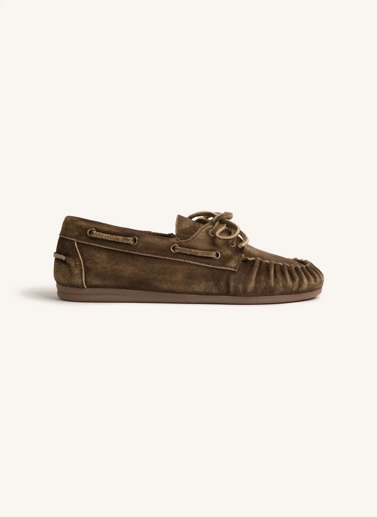 Posa - Crinkled Suede Boat Shoes | Brown