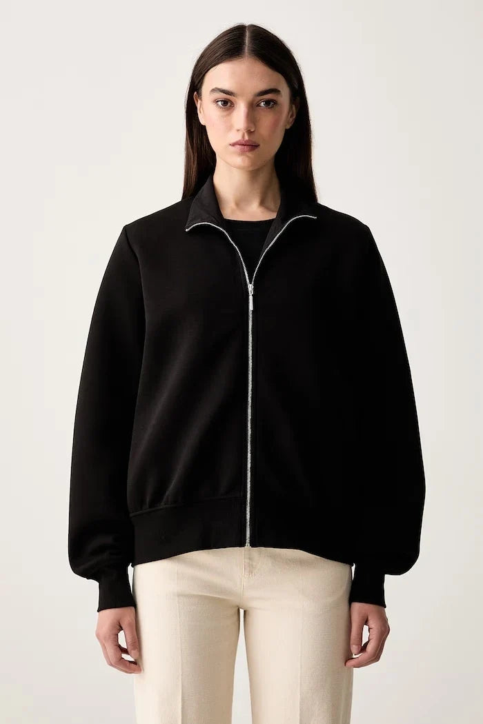 MM by Max Mara fermuarlı kadın pamuklu sweatshirt MMLVOLUME